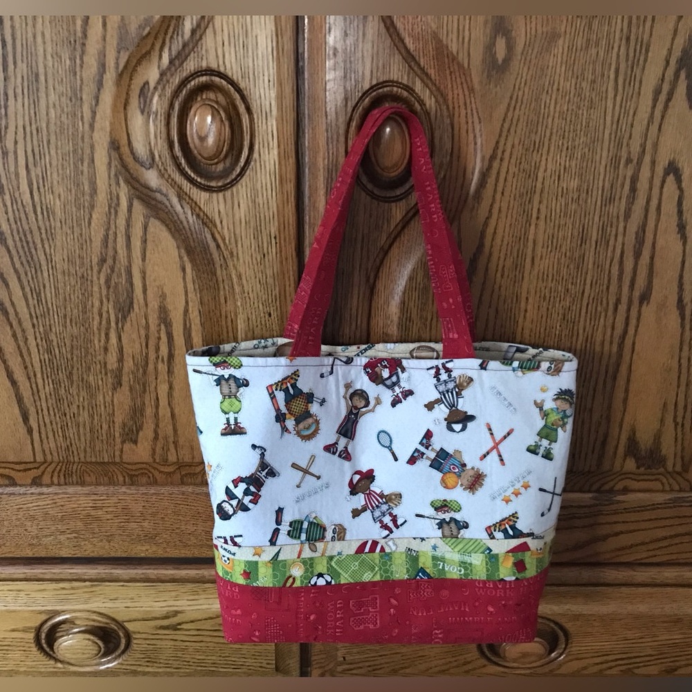 Handmade Cotton Sports Tote Bag